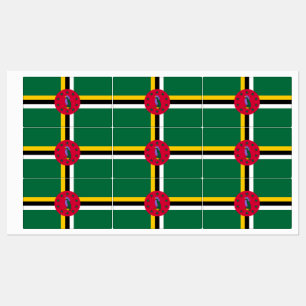 Flagge von Dominica Etiketten