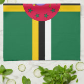 Flagge von Dominica Geschirrtuch (Gefaltet)