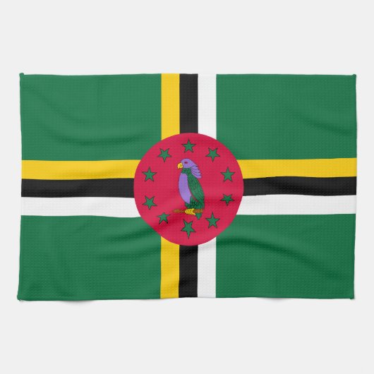 Flagge von Dominica Geschirrtuch (Horizontal)