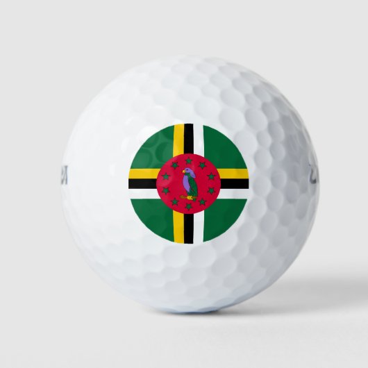 Flagge von Dominica Golfball (Vorderseite)