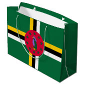 Flagge von Dominica Große Geschenktüte (Rückseite Schrägansicht)