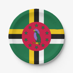 Flagge von Dominica Pappteller