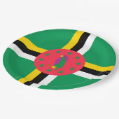 Flagge von Dominica Pappteller (Schrägansicht)