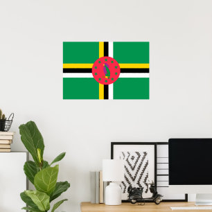 Flagge von Dominica Poster