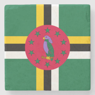 Flagge von Dominica Steinuntersetzer