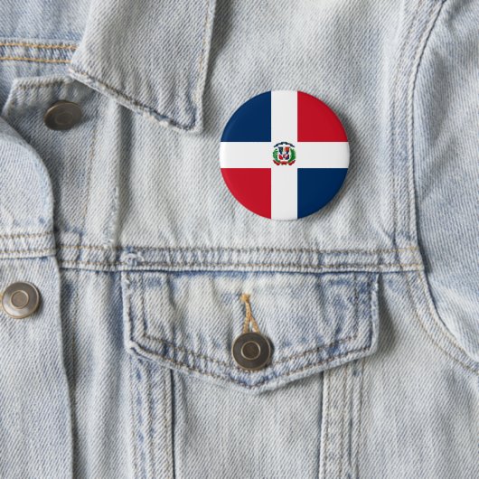 Flagge von Dominikanischer Republik auf Button (Beispiel)