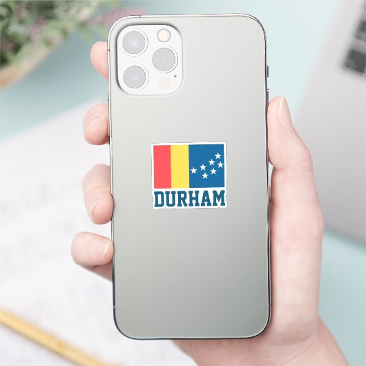 Flagge von Durham, North Carolina Aufkleber (Telefon)