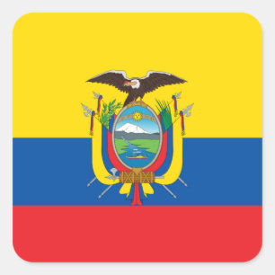 Flagge von Ecuador-Aufkleber Quadratischer Aufkleber