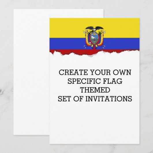 Flagge von Ecuador Einladung (Vorne/Hinten)