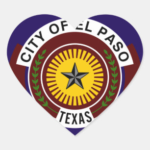 Flagge von El Paso Herz-Aufkleber