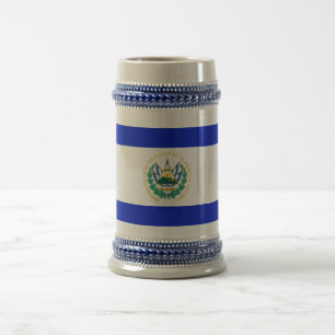 Flagge von El Salvador Bierglas