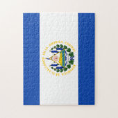 Flagge von El Salvador, nationales Wappen Puzzle (Vertikal)