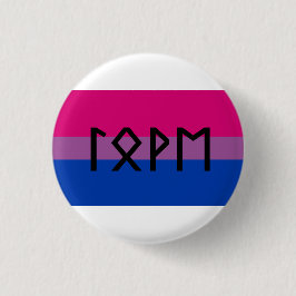 Flagge von Elder Futhark Liebe Bi Button