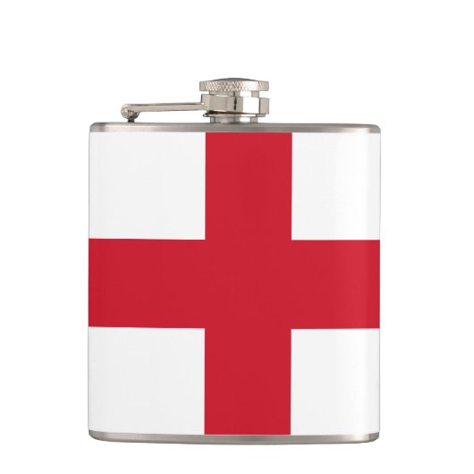 Flagge von England Vinyl Wrapped Flask Flachmann (Vorderseite)