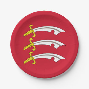 Flagge von Essex Papier Teller