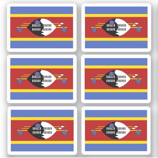 Flagge von Eswatini - ein Sammelaufkleber Aufkleber (Vorderseite)