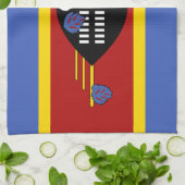 Flagge von Eswatini Geschirrtuch (Gefaltet)