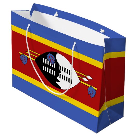 Flagge von Eswatini Große Geschenktüte (Rückseite Schrägansicht)