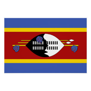 Flagge von Eswatini Poster
