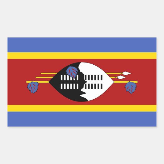 Flagge von Eswatini Rechteckiger Aufkleber (Vorderseite)