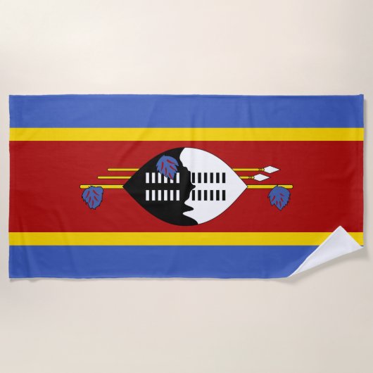 Flagge von Eswatini Strandtuch (Vorderseite)