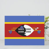 Flagge von Eswatini (Swasiland) Karte (Stehend Vorderseite)