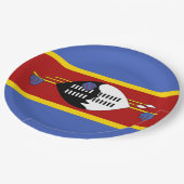 Flagge von Eswatini (Swasiland) Pappteller (Schrägansicht)