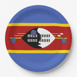 Flagge von Eswatini (Swasiland) Pappteller