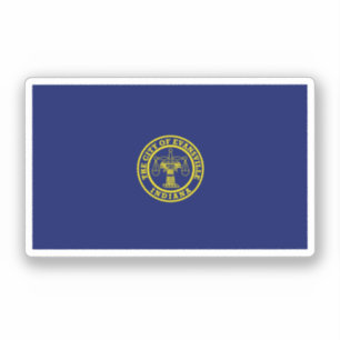 Flagge von Evansville, Indiana Aufkleber