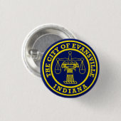 Flagge von Evansville, Indiana Button (Vorne & Hinten)