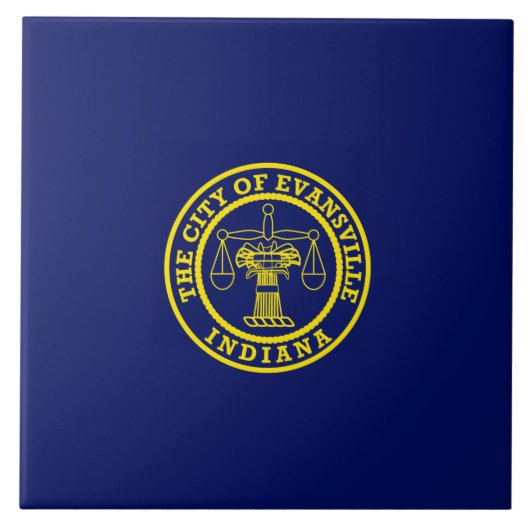 Flagge von Evansville (Indiana) Fliese (Vorderseite)