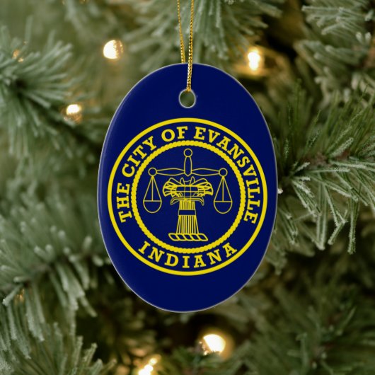 Flagge von Evansville, Indiana Keramik Ornament (Baum)