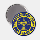 Flagge von Evansville, Indiana Magnet (Vorderseite/Rückseite)