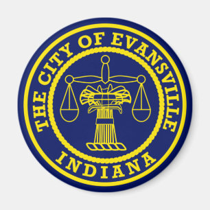 Flagge von Evansville, Indiana Magnet