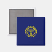 Flagge von Evansville (Indiana) Magnet (Vorderseite/Rückseite)