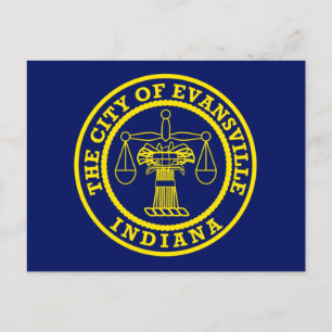 Flagge von Evansville, Indiana Postkarte