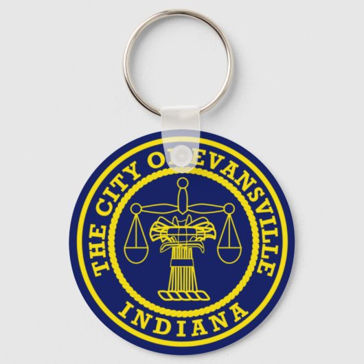 Flagge von Evansville, Indiana Schlüsselanhänger (Vorderseite)