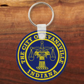 Flagge von Evansville, Indiana Schlüsselanhänger (Vorderseite)