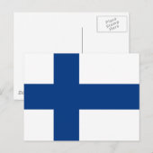 Flagge von Finnland Postkarte (Vorne/Hinten)