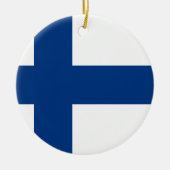 Flagge von Finnland (Suomen lippu, Finlands Keramik Ornament (Vorne)