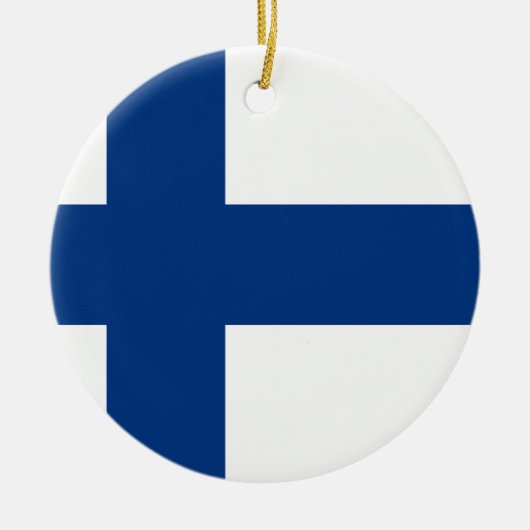 Flagge von Finnland (Suomen lippu, Finlands Keramik Ornament (Vorne)