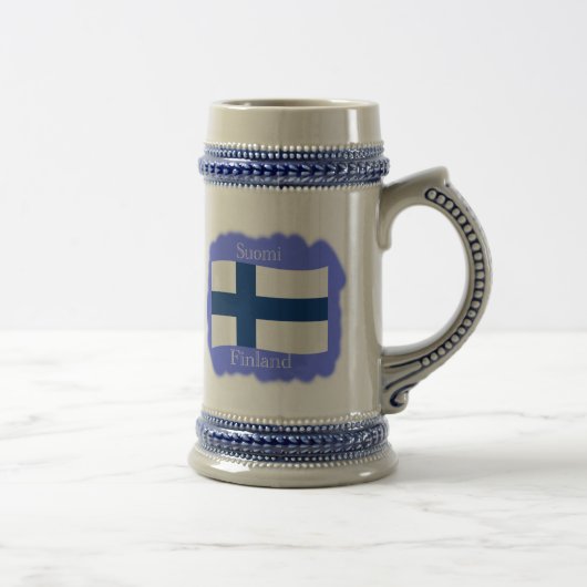 Flagge von Finnland-Tasse Bierglas (Rechts)