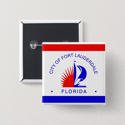 Flagge von Fort Lauderdale, Florida Button (Vorne & Hinten)
