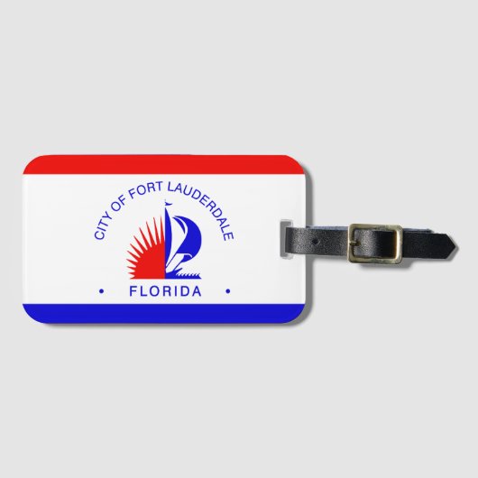 Flagge von Fort Lauderdale, Florida Gepäckanhänger (Vorderseite (Horizontal))