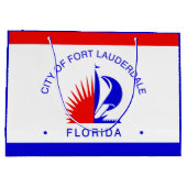 Flagge von Fort Lauderdale, Florida Große Geschenktüte (Rückseite)