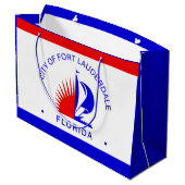 Flagge von Fort Lauderdale, Florida Große Geschenktüte (Rückseite Schrägansicht)