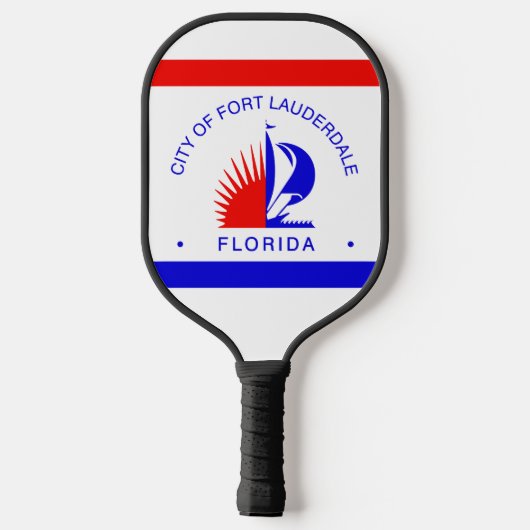 Flagge von Fort Lauderdale, Florida Pickleball Schläger (Rückseite)