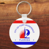 Flagge von Fort Lauderdale, Florida Schlüsselanhänger (Vorderseite)