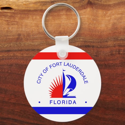 Flagge von Fort Lauderdale, Florida Schlüsselanhänger (Vorderseite)