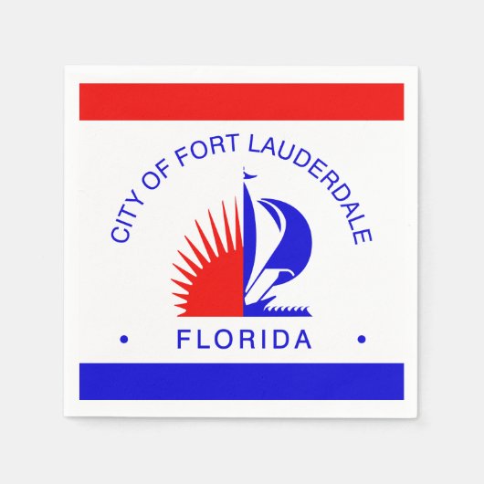 Flagge von Fort Lauderdale, Florida Serviette (Vorderseite)